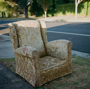 old chair on the nature strip for hard rubbish collection